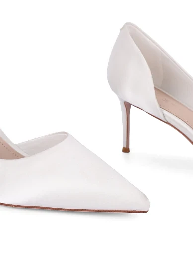 Женские туфли сатиновые белые - фото 5 - Miraton