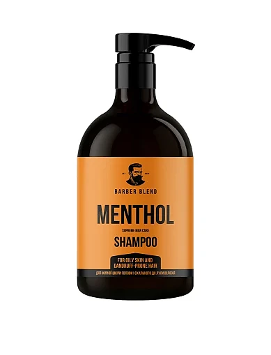 Шампунь для жирної шкіри голови і схильного до лупи волосся Barber Blend Menthol, 500 мл(Шампунь для жирної шкіри голови і схильного до луп) - фото 1 - Miraton