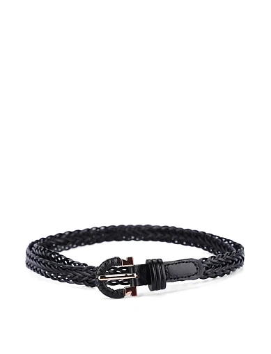 Ремінь шкіряний чорний(SK-6) - фото 1 - Miraton