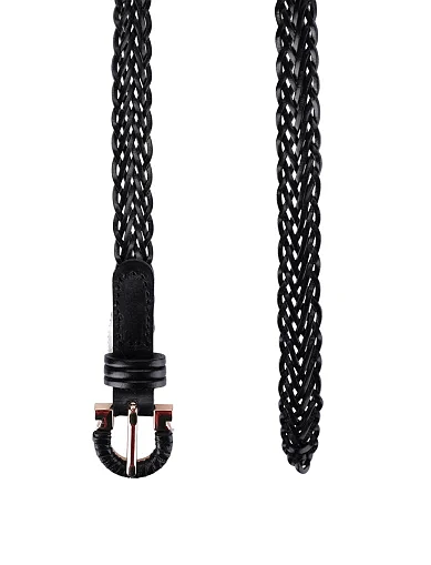 Ремінь шкіряний чорний(SK-6) - фото 2 - Miraton