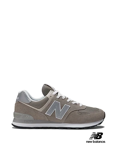 Мужские кроссовки New Balance 574 замшевые серые - фото 1 - Miraton