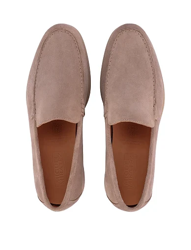 Мужские туфли замшевые бежевые - фото 4 - Miraton