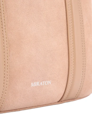 Женская сумка через плечо замшевая бежевая - фото 5 - Miraton
