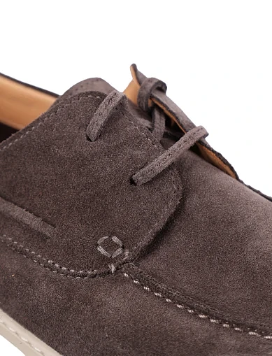 Мужские туфли замшевые серые - фото 6 - Miraton