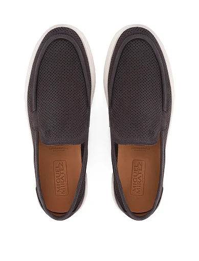 Чоловічі туфлі з нубуку сірі (5075D-106BL-269) - фото 4 - Miraton