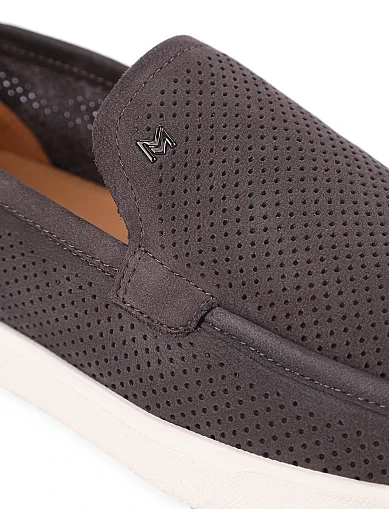 Чоловічі туфлі з нубуку сірі (5075D-106BL-269) - фото 5 - Miraton