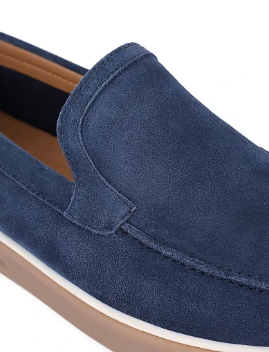 Чоловічі туфлі замшеві сині (6D18-1-E40) - фото 5 - Miraton