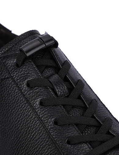 Мужские кеды кожаные черные - фото 5 - Miraton