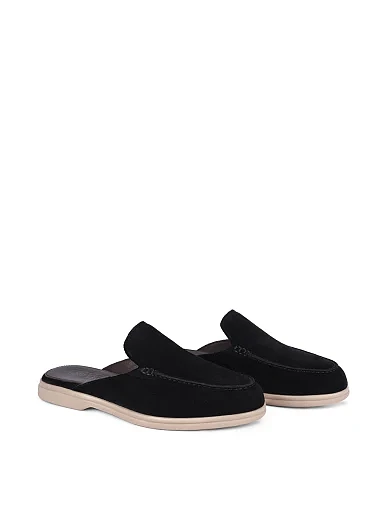 Мужские сабо замшевые черные - фото 2 - Miraton