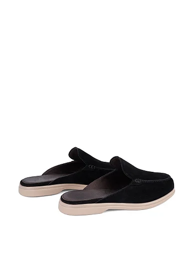 Мужские сабо замшевые черные - фото 3 - Miraton