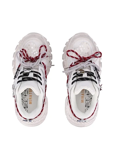 Жіночі кросівки зі штучної шкіри білі(89329-8) - фото 2 - Miraton