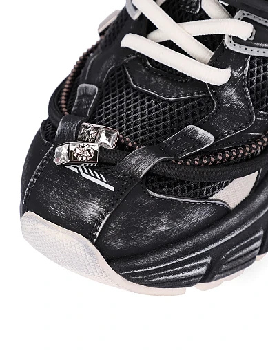 Женские кроссовки из искусственной кожи черные - фото 6 - Miraton