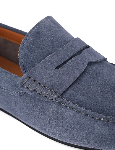 Чоловічі замшеві мокасини блакитного кольору (A643621-1) - фото 4 - Miraton