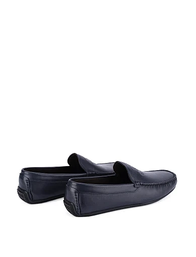 Чоловічі шкіряні мокасини синього кольору (A643624-1) - фото 3 - Miraton