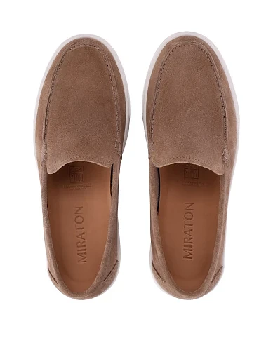 Чоловічі туфлі замшеві бежеві (0662A10-028-MU45) - фото 4 - Miraton