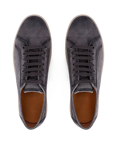 Чоловічі замшеві кеди сірого кольору (A316-H329-N705) - фото 4 - Miraton