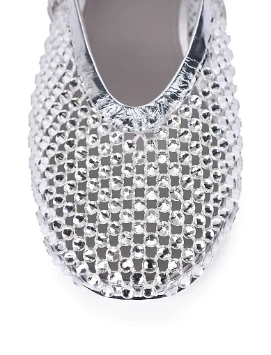 Жіночі балетки з сітки срібного кольору(2417-2) - фото 6 - Miraton
