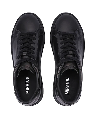 Жіночі кеди шкіряні чорні(9981-1) - фото 2 - Miraton