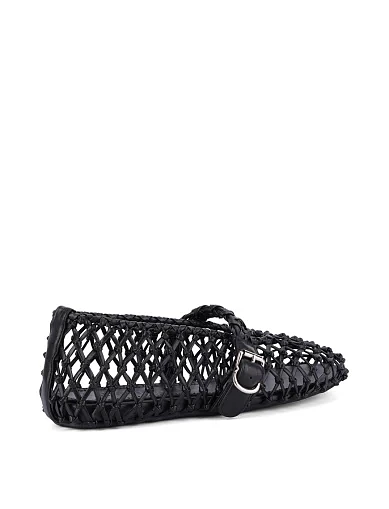 Женские балетки из искусственной кожи черные - фото 4 - Miraton