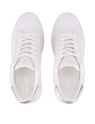 Женские кеды кожаные белые - фото 2 - Miraton