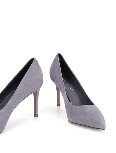 Жіночі туфлі велюрові срібного кольору(MP355-1-17) - фото 5 - Miraton