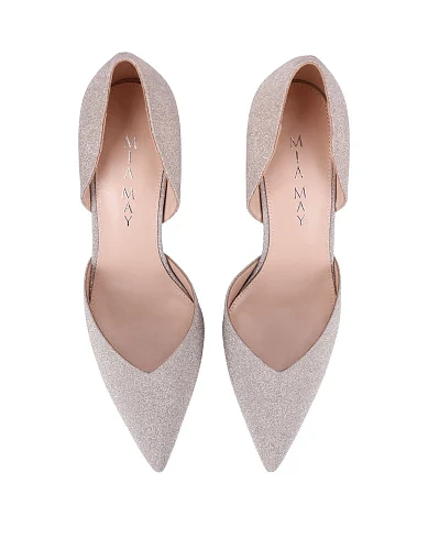 Женские туфли с глиттером золотого цвета - фото 2 - Miraton