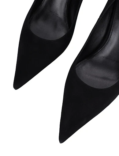 Женские туфли велюровые черные - фото 5 - Miraton