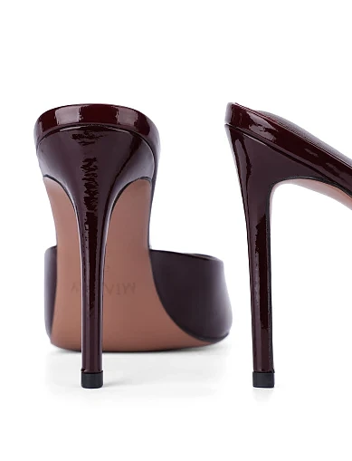 Жіночі лакові сабо бордові(5133-02-B20) - фото 2 - Miraton