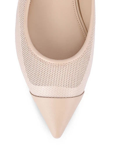 Жіночі балетки зі шкіри бежеві(B2505A-05-4) - фото 5 - Miraton