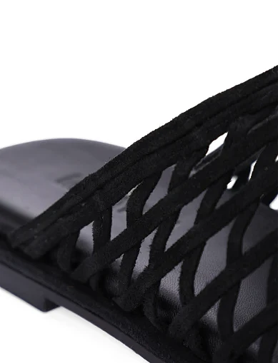 Жіночі сліпери велюрові чорні(B2508A-07) - фото 5 - Miraton