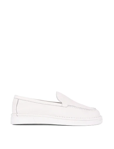 Женские слиперы кожаные белые - фото 1 - Miraton