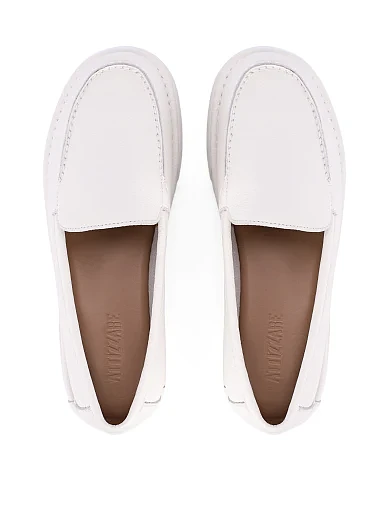 Женские слиперы кожаные белые - фото 2 - Miraton