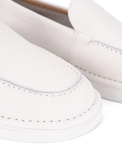 Женские слиперы кожаные белые - фото 5 - Miraton