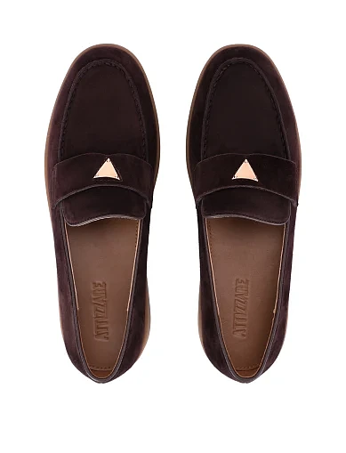 Женские слиперы велюровые коричневые - фото 2 - Miraton