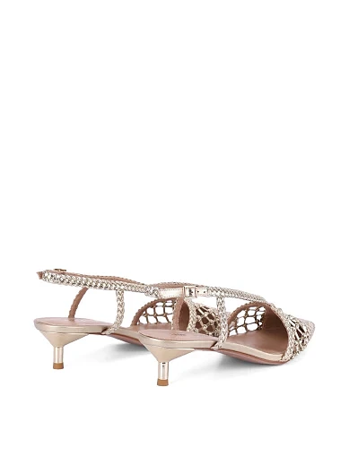 Жіночі туфлі шкіряні золотого кольору(203-24102-79-1) - фото 4 - Miraton