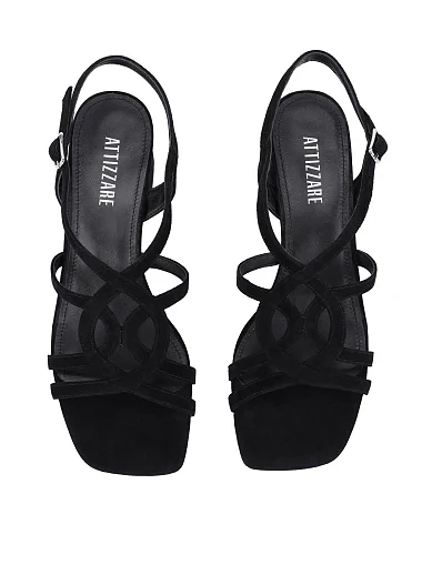 Жіночі босоніжки велюрові чорні(203-25134-003-1) - фото 2 - Miraton