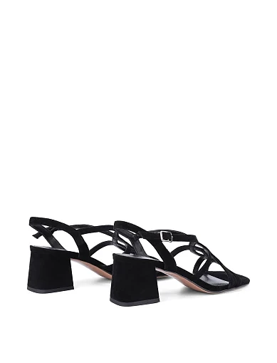 Жіночі босоніжки велюрові чорні(203-25134-003-1) - фото 4 - Miraton