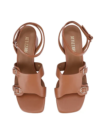 Жіночі босоніжки шкіряні бежеві(203-25134-005-1) - фото 2 - Miraton