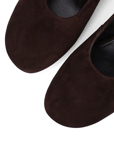 Женские туфли велюровые коричневые - фото 6 - Miraton