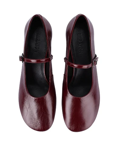 Жіночі туфлі з масляної шкіри бордові(203-25141-03-1) - фото 2 - Miraton