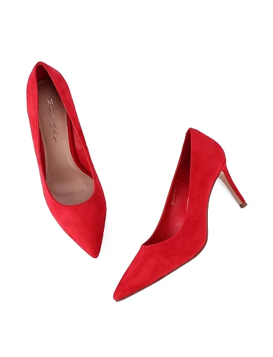 Жіночі туфлі велюрові червоні(203-3104-225-3) - фото 5 - Miraton