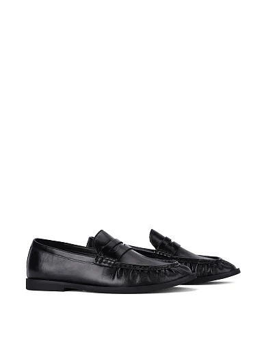 Жіночі туфлі з масляної шкіри чорні(212-25101-3-1) - фото 3 - Miraton