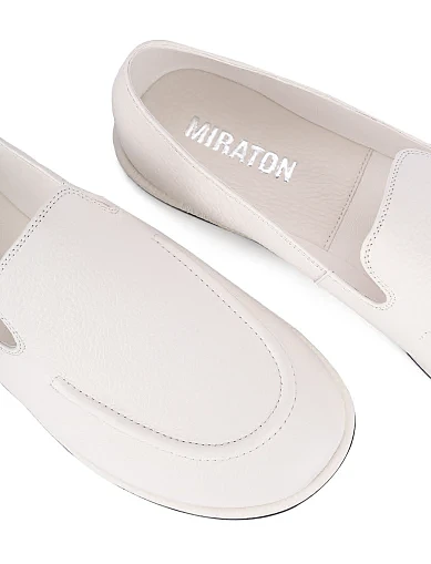 Жіночі сліпери шкіряні білі(212-25102-1-4) - фото 5 - Miraton