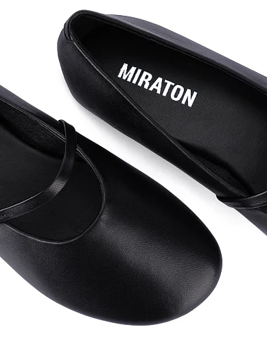 Жіночі балетки шкіряні чорні(212-25110-2-1 SS26) - фото 6 - Miraton