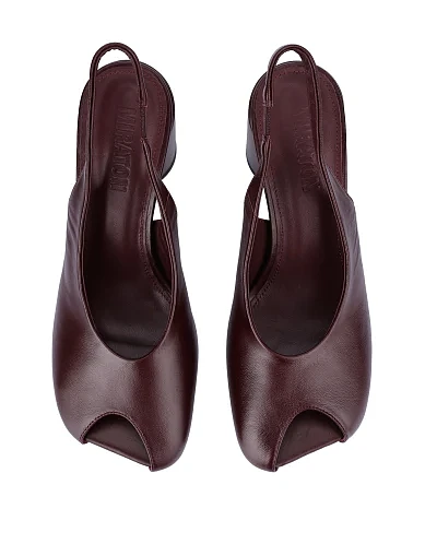 Жіночі туфлі з масляної шкіри бордові(GT20672-011-YP1411) - фото 2 - Miraton