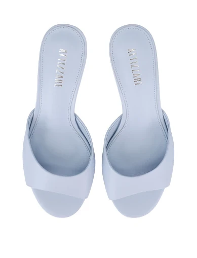 Жіночі сабо шкіряні блакитні(2606-68-1) - фото 2 - Miraton