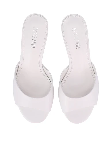 Жіночі сабо шкіряні білі(2606-68-2) - фото 2 - Miraton