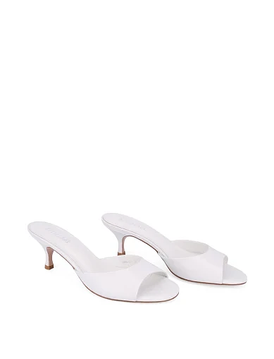 Жіночі сабо шкіряні білі(2606-68-2) - фото 3 - Miraton