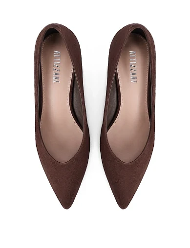 Жіночі туфлі велюрові коричневі(2650-27-2) - фото 2 - Miraton