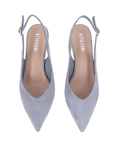 Женские туфли велюровые голубые - фото 2 - Miraton